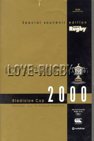 2000 Australia v New Zealand  Rugby Programme